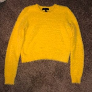 Fuzzy yellow sweater